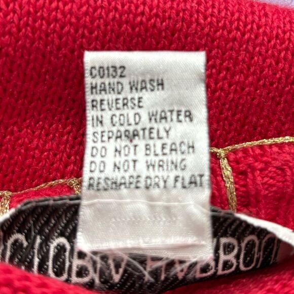 Victoria Harbour Red Christmas Cardigan Sweater Embroidered Trees Beaded Size M - Picture 5 of 6